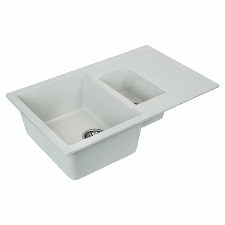 Гранитная мойка для кухни VALESO TOSKANA 7850W матовая Белая в точку