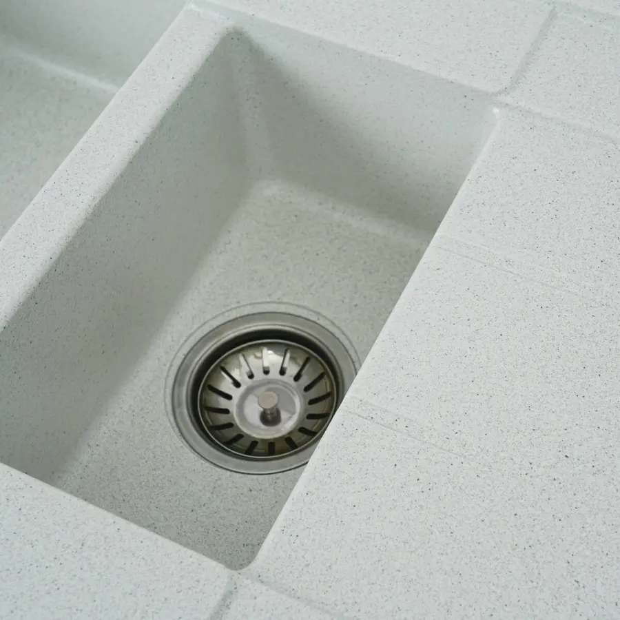 Гранитная мойка для кухни VALESO TOSKANA 7850W матовая Белая в точку