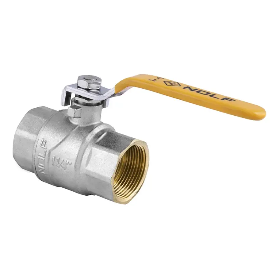 Кран кульовий Nolf NF.612 - 1-1/4" FF ГГВ YELLOW, ручка "важіль" жовта (NF2927)