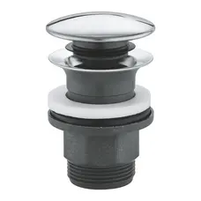 Донний клапан для раковини універсальний (з/без переливу) GROHE 40824000 автоматичний (СLICK-СLACK) (Колір хром) 1 1/4'' (40824000)