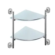 Полка угловая стеклянная двухъярусная Zerix Z1607-2 (ZX0534)