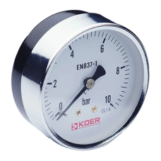 Манометр аксіальний (KOER KM.611A) (0-10 bar), D 63мм, 1/4''-1/2'' (KR0212)