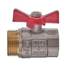 Кран кульовий ГШМ, ручка "метелик" червона Waterpro WP607-25FMW - 1" FMW (WP2917)