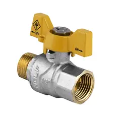 Кран кульовий Nolf NF.722 - 1/2" FM ГШМ YELLOW, ручка "метелик" жовта (NF2951)