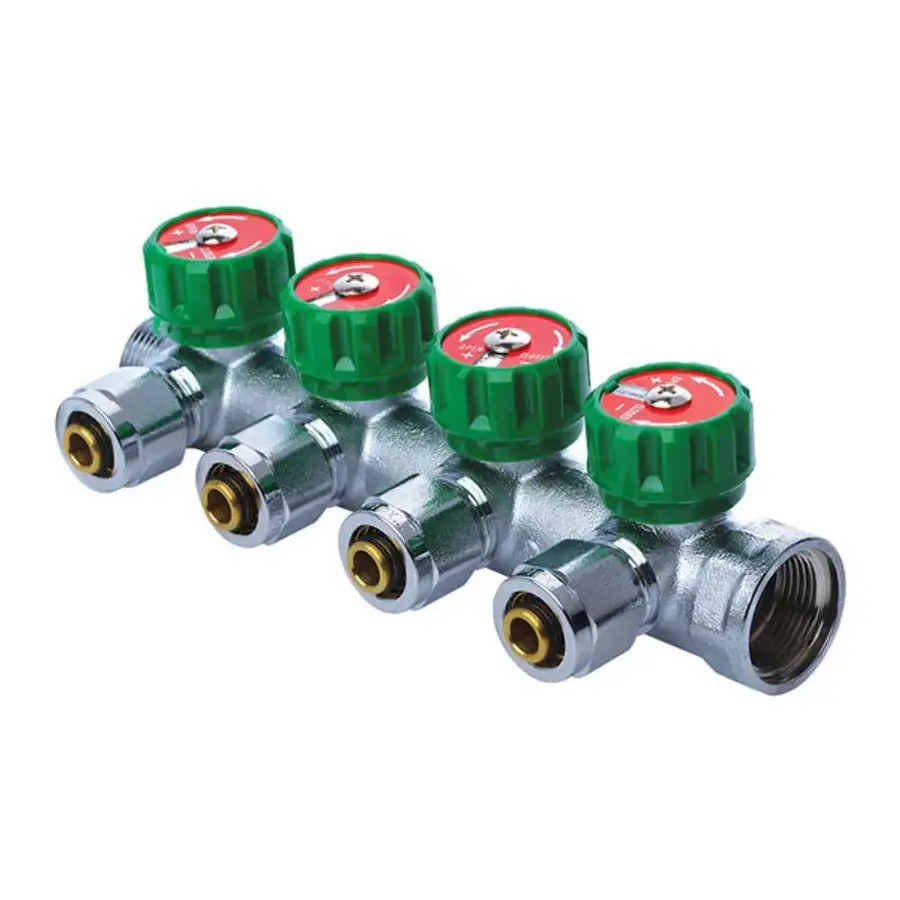 Колектор для теплої підлоги на 4 контура Koer KR.1122-4 1"x4 ways (KR2655)
