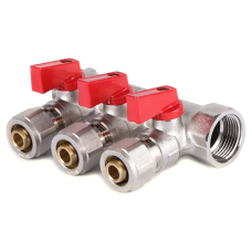 Колектор з кульовими кранами і фитингом Koer KR.1125-3 3/4"x3 ways (KR2836)