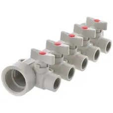 Колектор для теплої підлоги на 5 контура з кульовими кранами (40x20) PPR Koer K0172.PRO (KP0222)