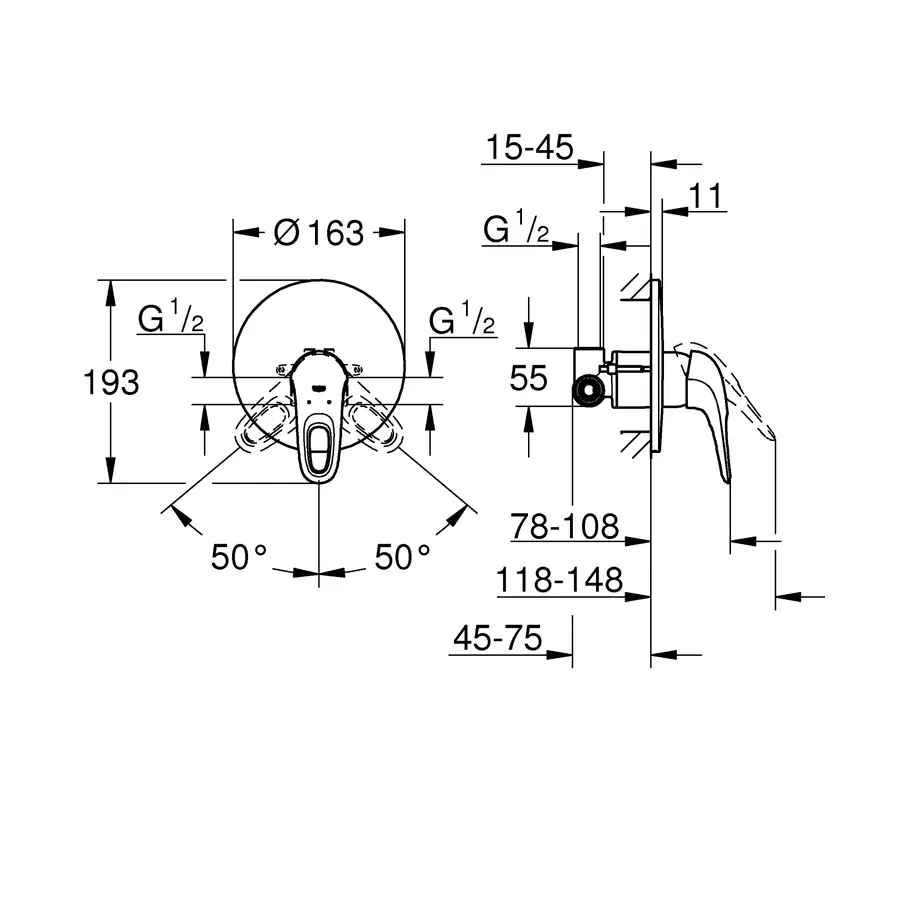 Змішувач для душу Grohe Eurostyle (33635003)