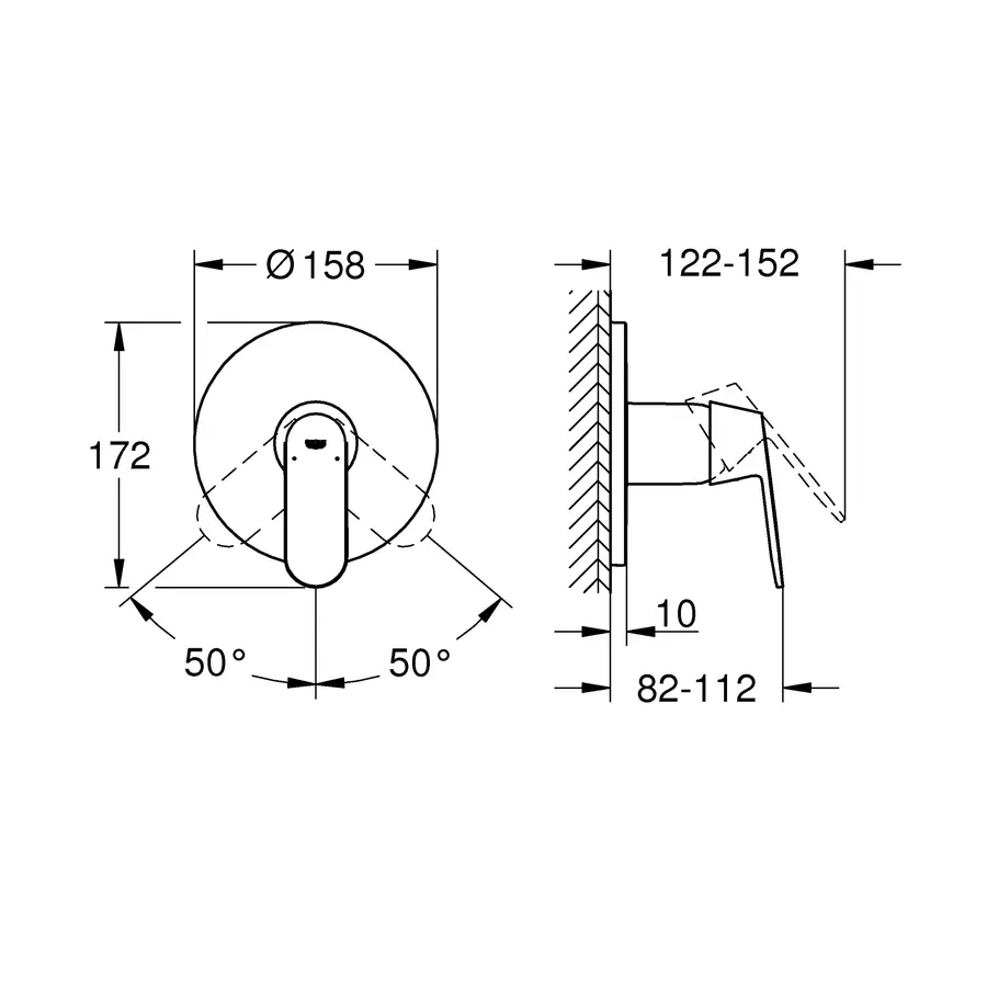 Змішувач прихованого монтажу для 1 споживача Grohe Eurosmart Cosmopolitan (24044000)