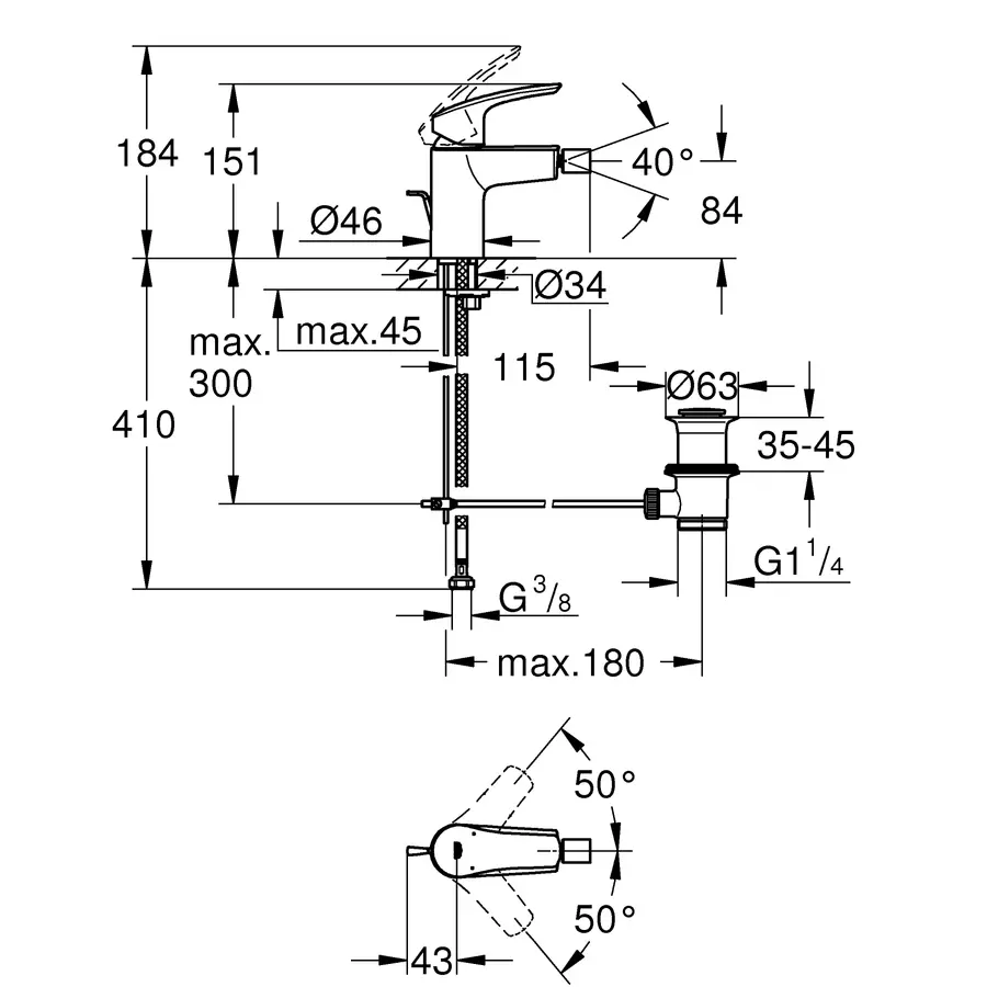 Змішувач для біде Grohe Eurosmart New (32929003)