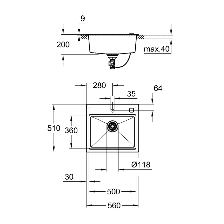 Композитна мийка для кухні Grohe K700 (31651AP0)