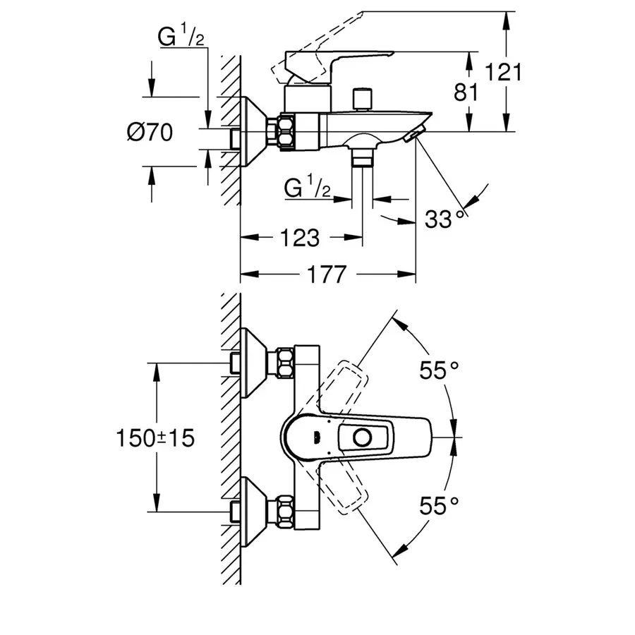 Змішувач для ванни Grohe BauLoop New (23603001)