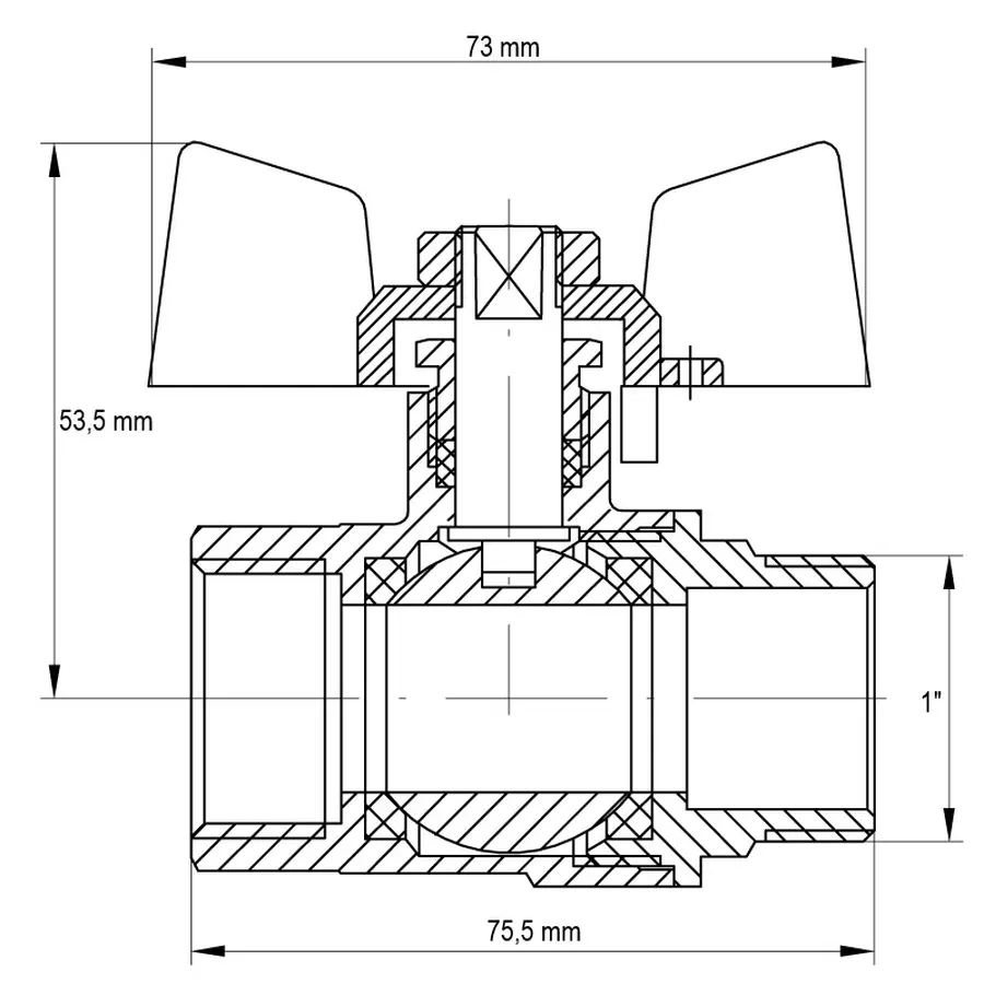 Кран кульовий Koer 1" ГШБ газ (KR.518.PR.GAS) (KR0054)