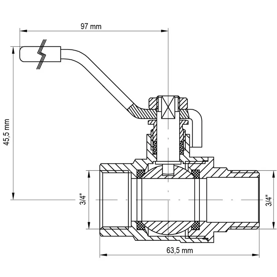 Кран кульовий Koer 3/4" ГШР (KR.215) (KR0044)