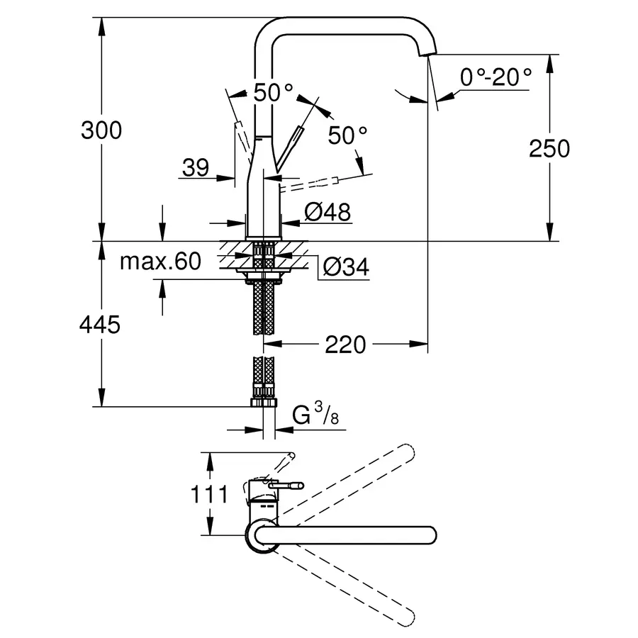 Змішувач для кухні Grohe Essence New (30269000)