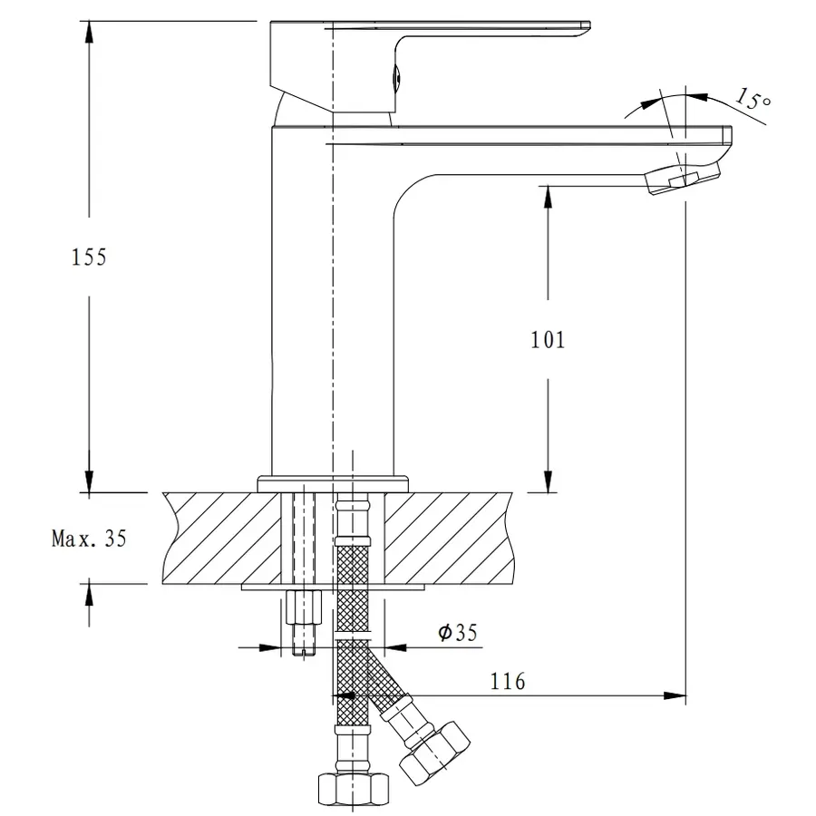 Змішувач для умивальника Haiba Alex 001 (HB0879)