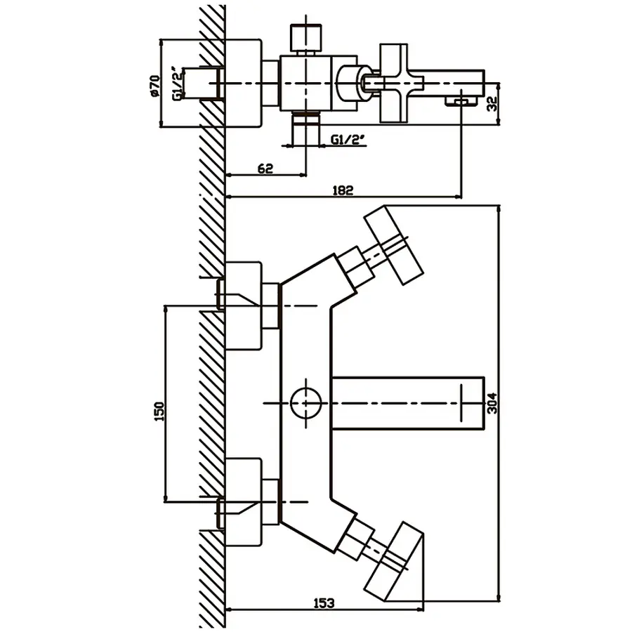 Змішувач для ванни Haiba Bergus 009 (HB0023)