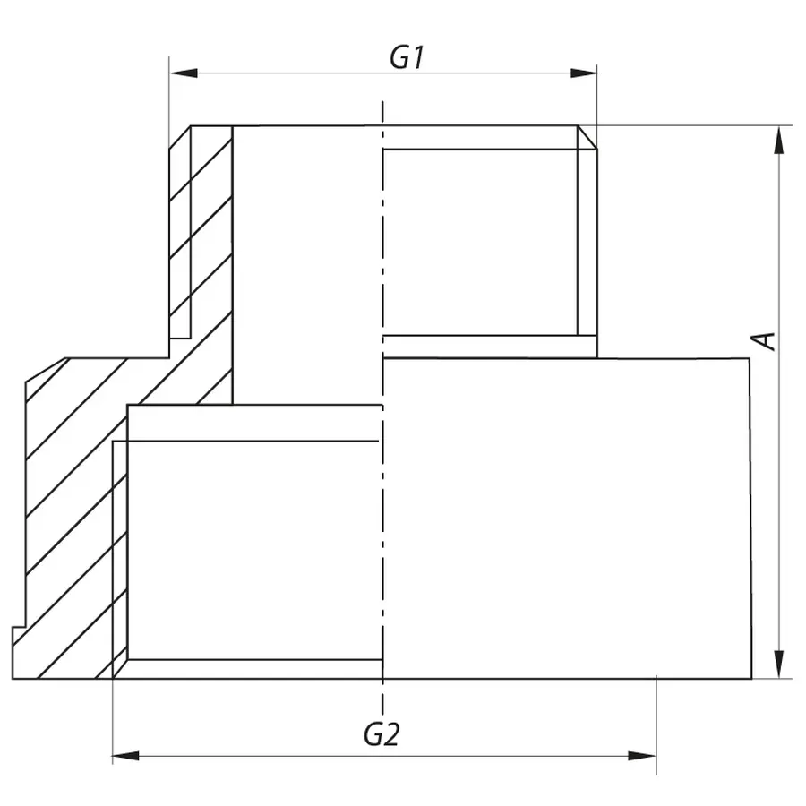 Перехідник (коннектор) 3/4 "х1" (хром) Koer KF.A0810.CHR (KF0136)