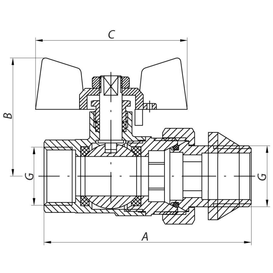 Кран з американкою 1/2" "антіпротечка" (Koer KR.227.W-Gi) білий (KR0190)