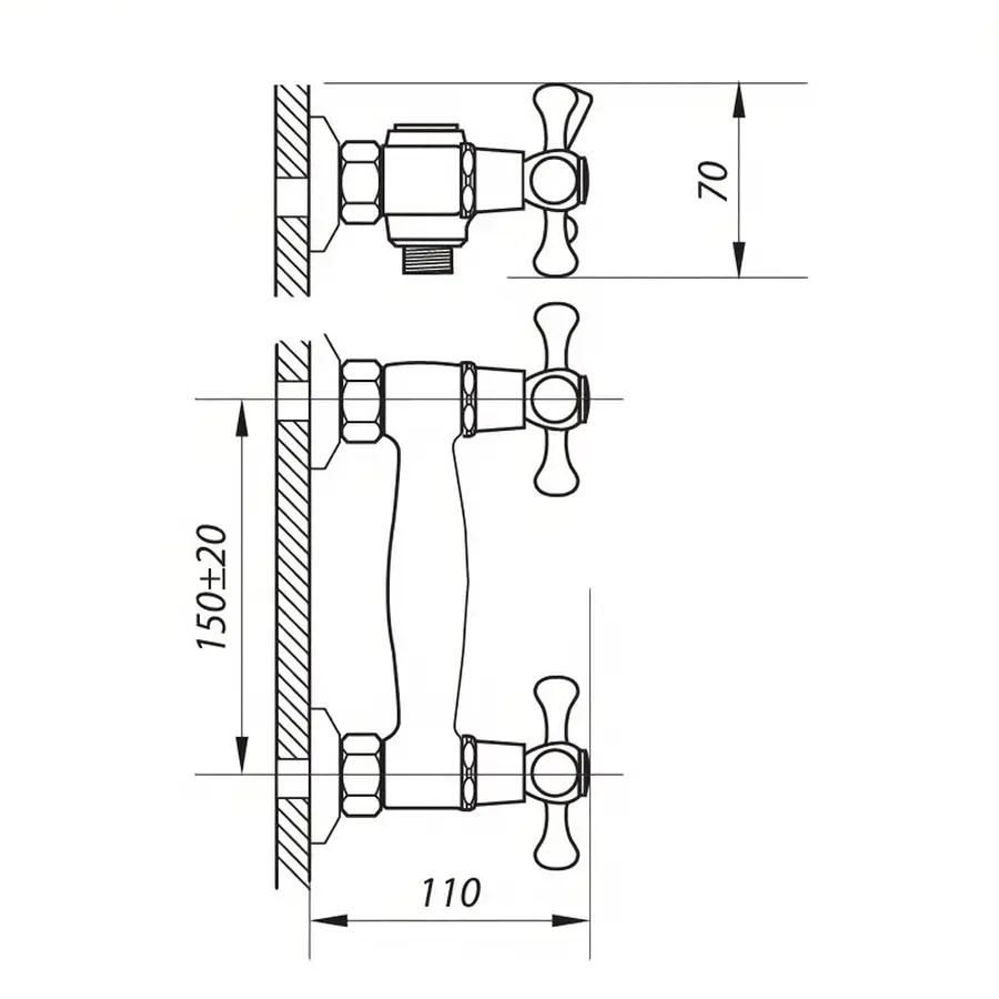 Змішувач для душу Zerix TMK5 725 (ZX0207)