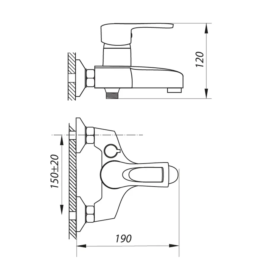 Змішувач для ванни Zerix FAD 182 (ZX2648)