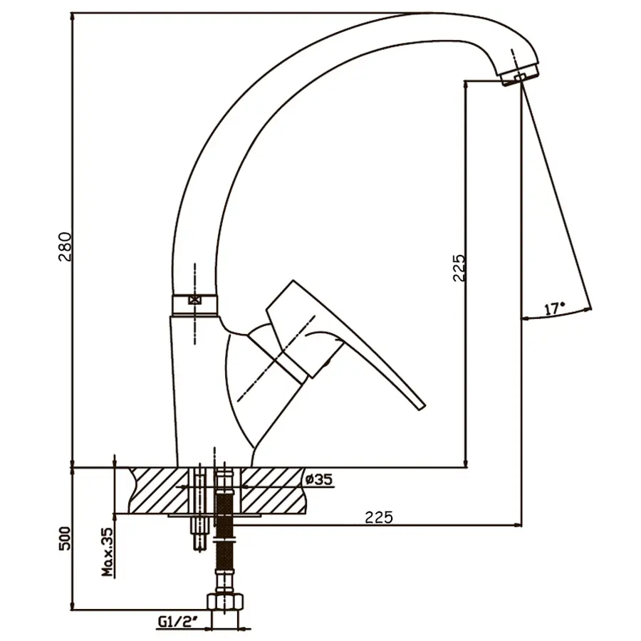 Змішувач для кухні Haiba Ceba 011 (HB0032)