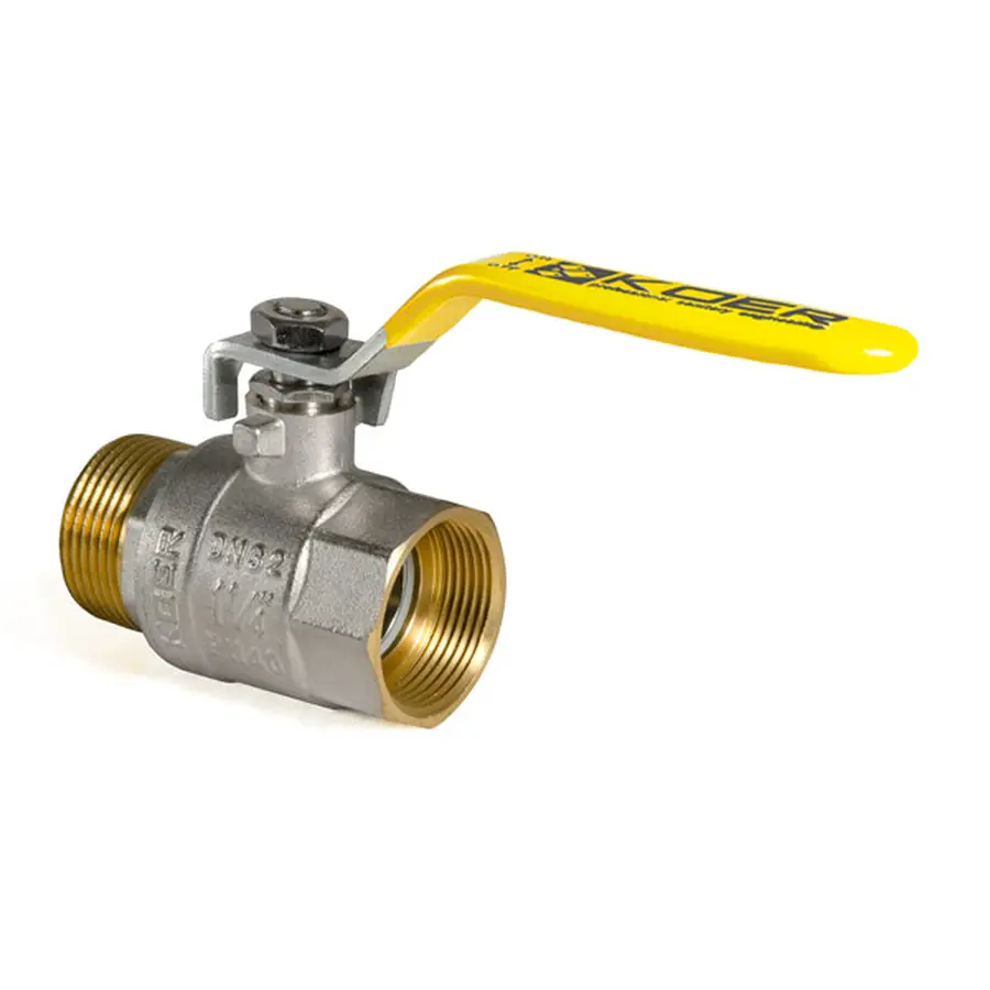 Кран кульовий KOER KR.215.G - 1 1/4" FM ГШВ YELLOW, ручка "важіль" жовта (KR0125)