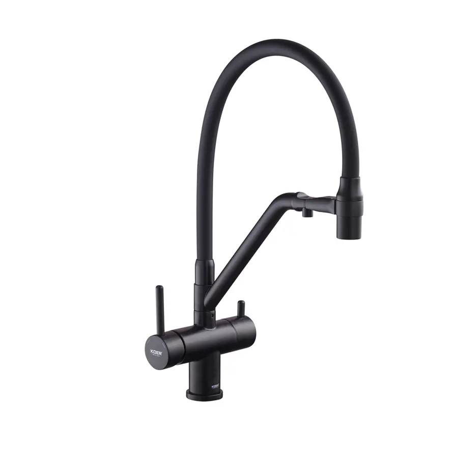 Кухонний змішувач з силік. виливом і вих. для питної води KOER KB-72006-05 (KR3380)