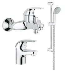 Комплект змішувачів для ванної кімнати Grohe Euroeco N (124428) Комплект змішувачів для ванної кімнати Grohe Euroeco N (124428)