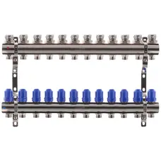 Колекторний блок з термостатичними клапанами Koer KR.1100-12 1"x12 ways (KR2638) Колекторний блок з термостатичними клапанами Koer KR.1100-12 1"x12 ways (KR2638)