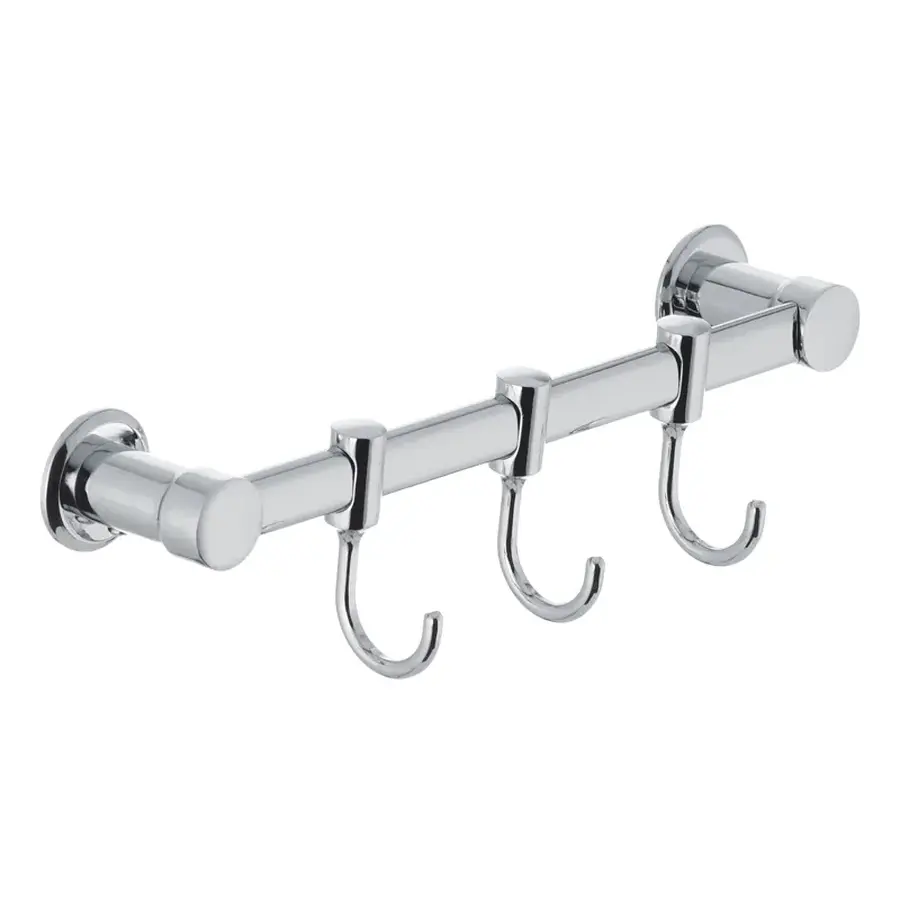 Вішалка для рушників у ванну з 3-ма рухомими гачками ZERIX LR205-3 (LL1417)