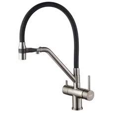 Кухонний змішувач з силік. виливом і вих. для питної води KOER KB-72006-07 (KR3382)