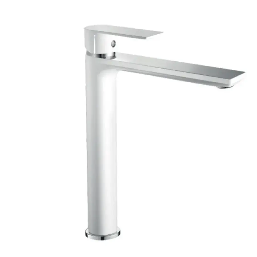 Змішувач для умивальника HAIBA ALEX 001 HIGH WHITE-CHROME (HB9564)