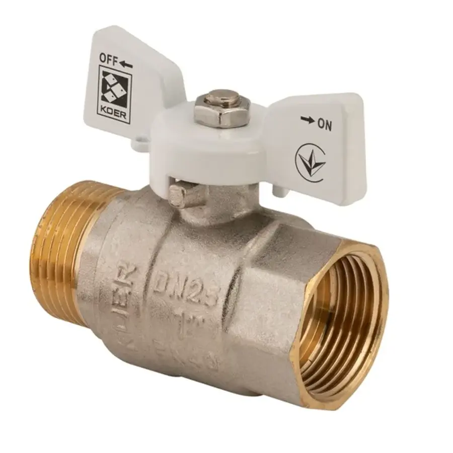 Кран кульовий Koer 1" ГШМ (KR.218.W) білий (KR0184)