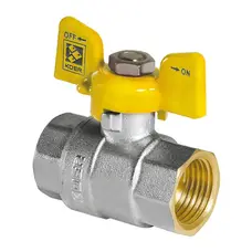 Кран кульовий KOER KR.217.G - 3/4" FF ГГМ YELLOW, ручка "метелик" жовта (KR0041) Кран кульовий KOER KR.217.G - 3/4" FF ГГМ YELLOW, ручка "метелик" жовта (KR0041)