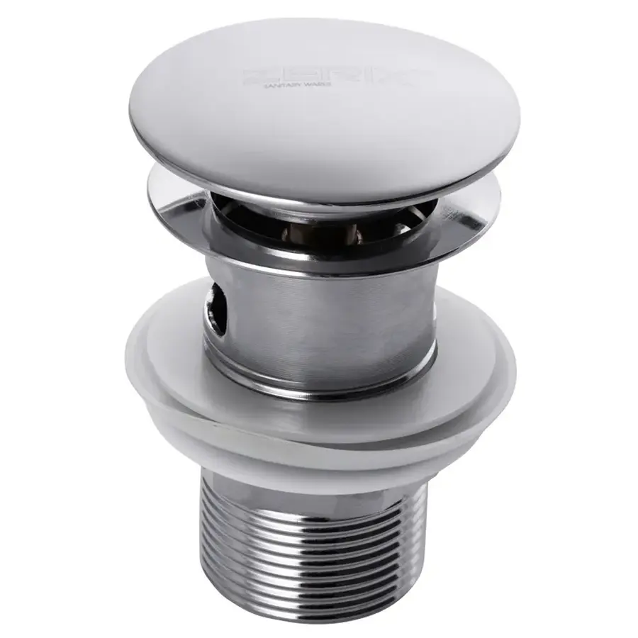 Донний клапан для раковини з переливом Zerix LR65-2 автоматичний (Click-Clack) (Колір хром) 1 1/4'' (ZX2638)