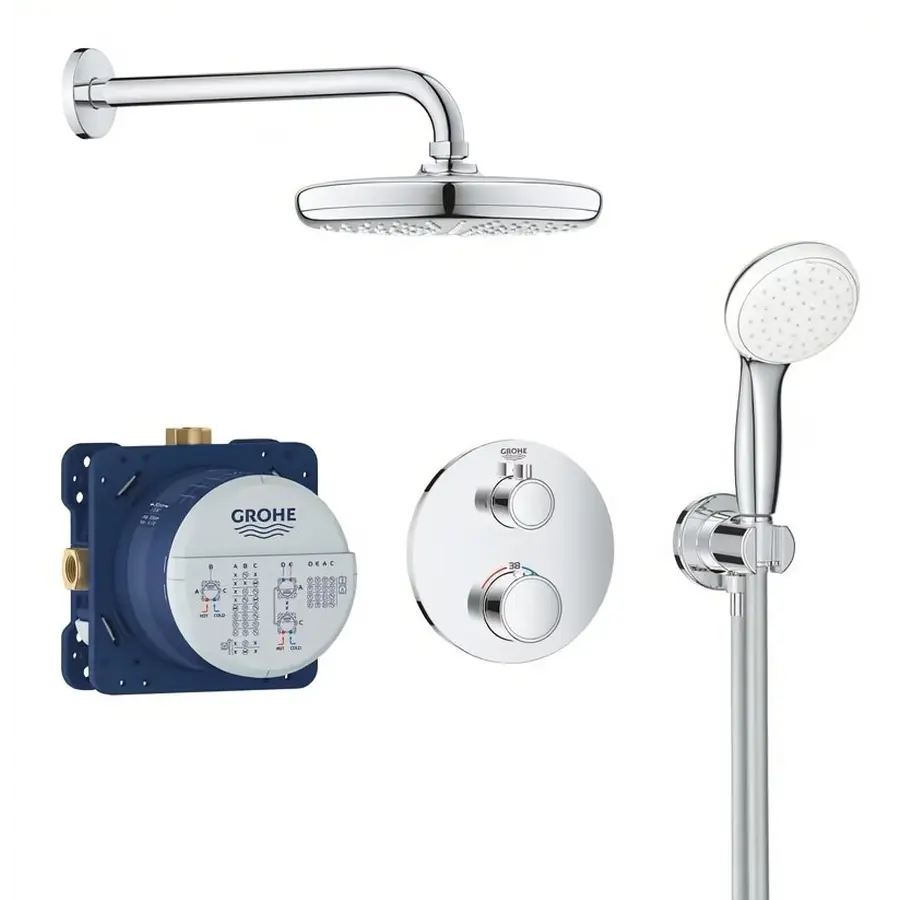 Душова система прихованого монтажу з термостатом Grohe Grohtherm Convent. Concealed (34727000)