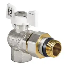 Кран з американкою 3/4" "антіпротечка"(Koer KR.228.W-Gi) кутовий білий (KR0193)