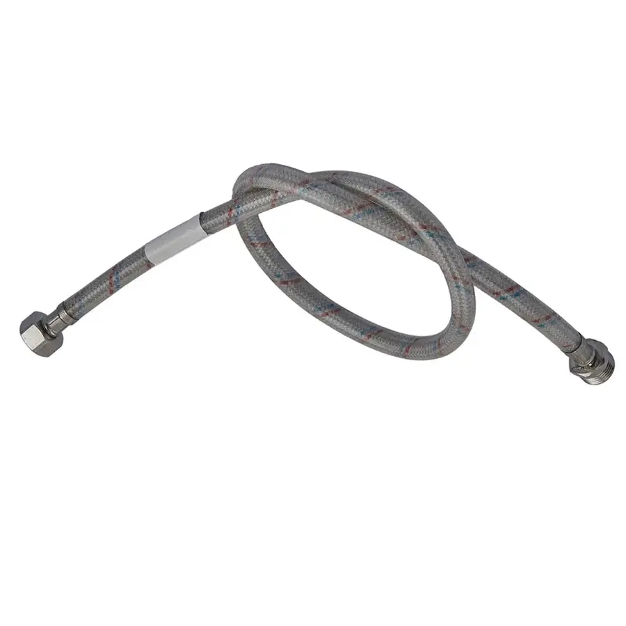 Гнучкий шланг для підключення води гайка 1/2'' - Штуцер 1/2'' (80 см) (силик. оболонка) Zerix (ZX30