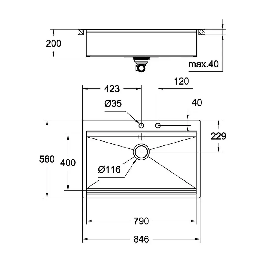 Мийка кухонна Grohe EX Sink K800 подвійна (90 cm) (31584SD0)