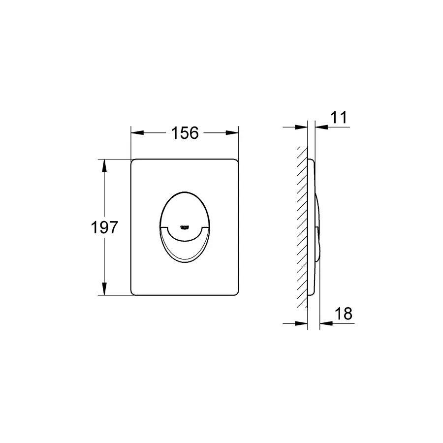 Панель змиву Grohe Skate Air для унітазу вертикальна (38505SH0)
