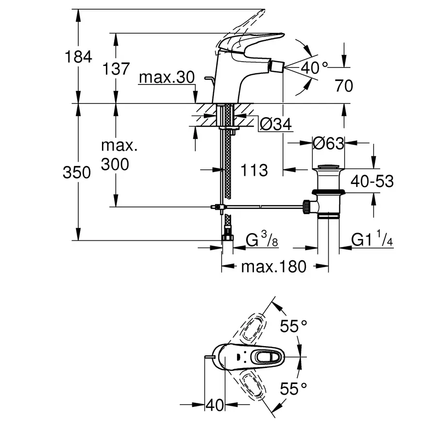 Змішувач для біде Grohe Eurostyle (33565LS3)