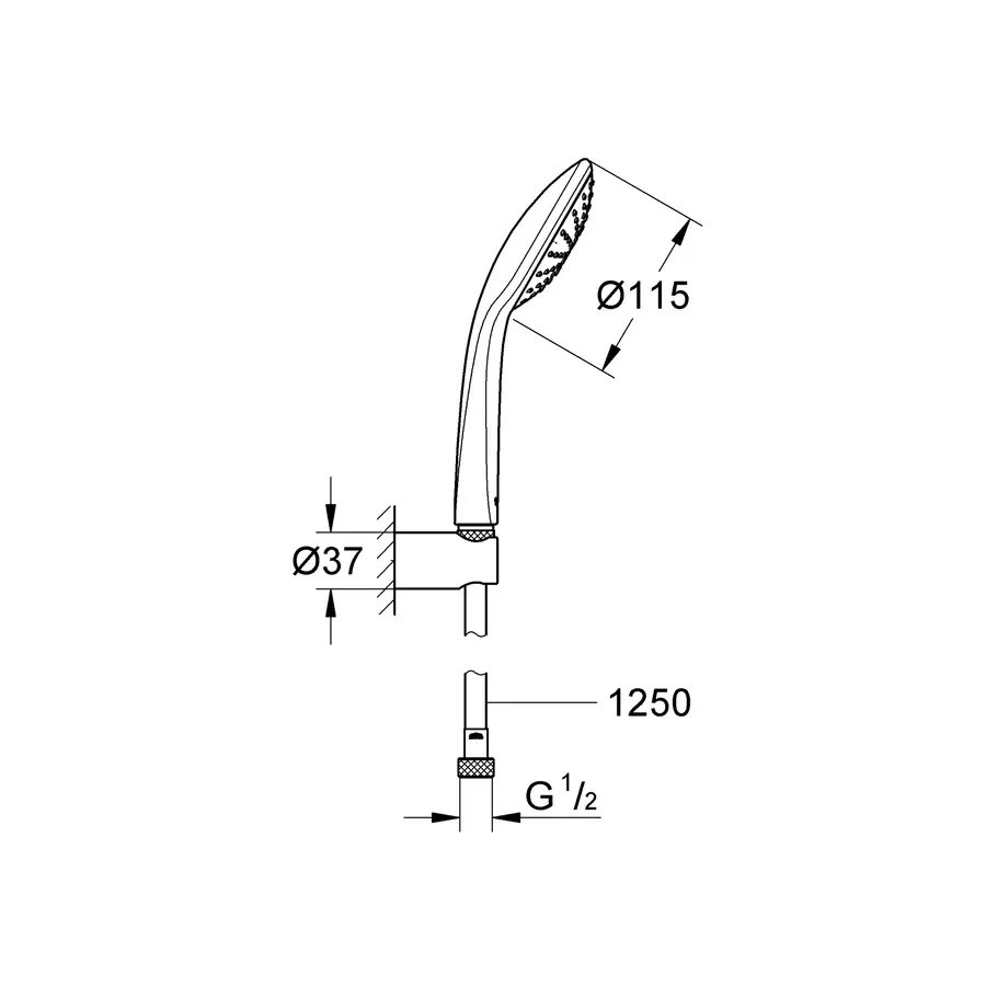 Душовий набір з тримачем, 1 режим струменя Grohe Euphoria (27354000)