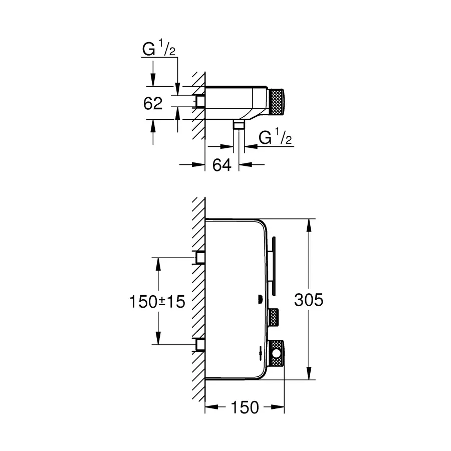 Термостат для душу Grohe Grohtherm SmartControl (34719000)