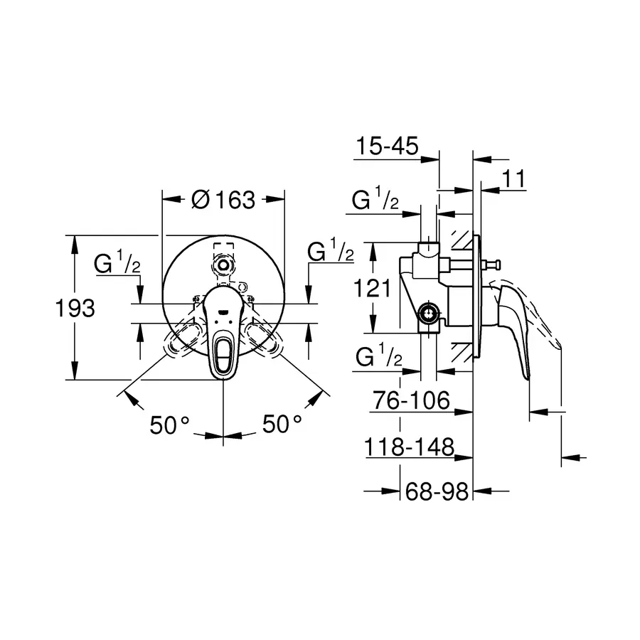 Змішувач для ванни Grohe Eurostyle (33637003)