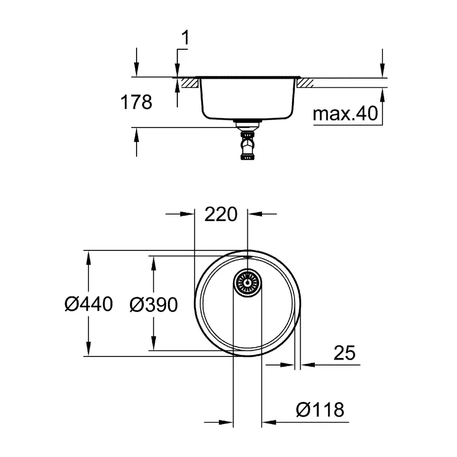 Мийка для кухні із нержавіючої сталі Grohe K200 (31720SD0)