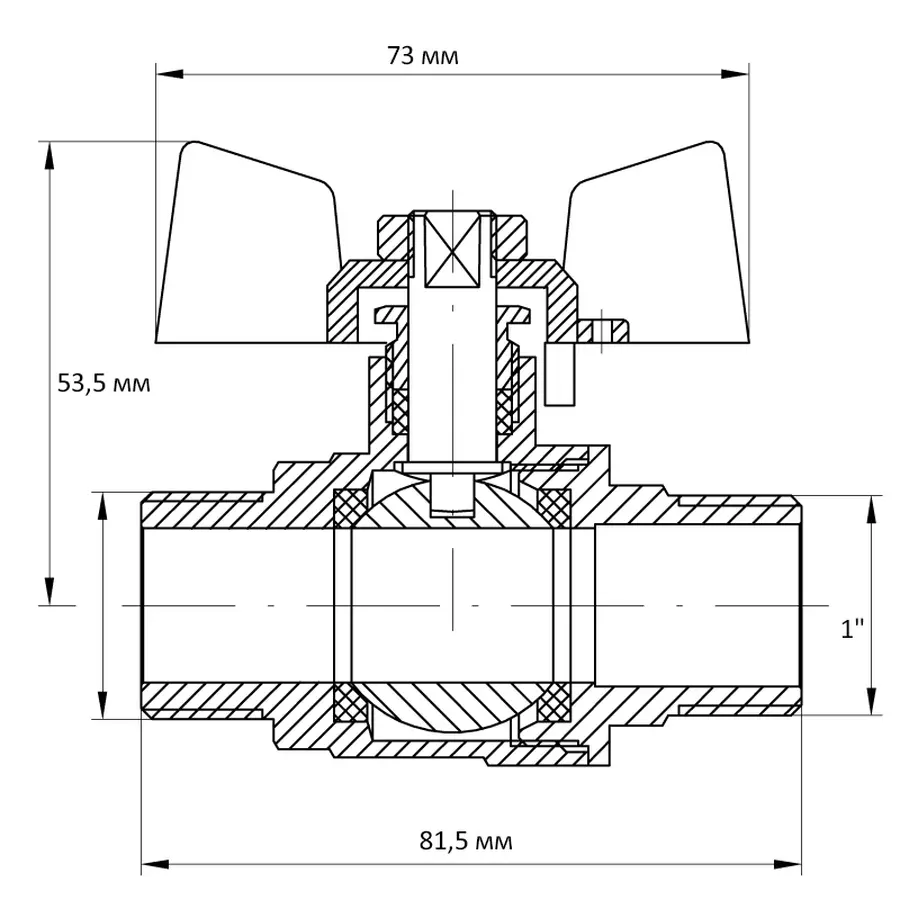 Кран кульовий Koer 1" ШШМ (KR.219) (KR0159)
