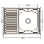Кухонна мийка накладна ZerixZ8060R-06-160E (Satin) (ZX1617)