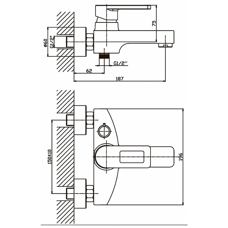 Змішувач для ванни Haiba Gudini 009 (HB0149)