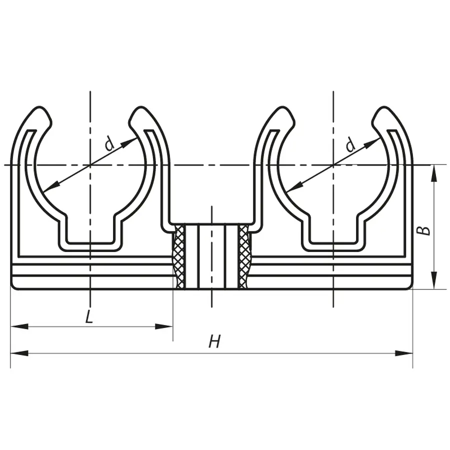 Подвійне кріплення для PPR труби 25 KOER K0081.PRO (KP0097)